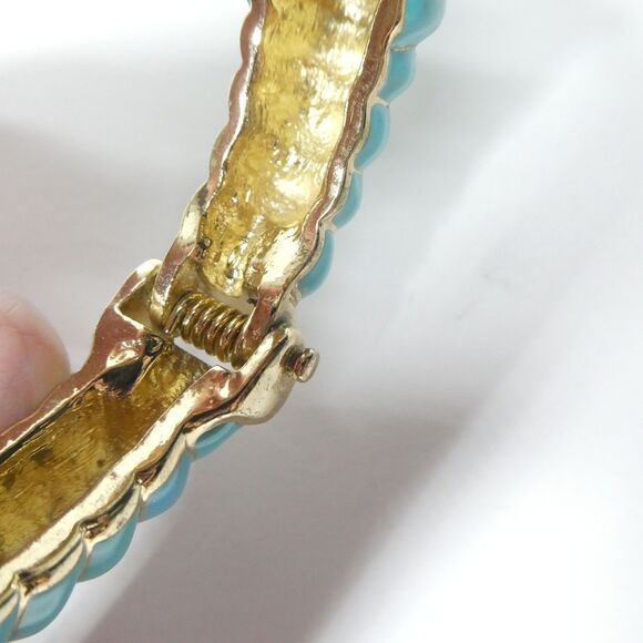 Kenneth Lane Blue Enamel Elephant Hinged Bangle Bracelet Vintage - Picture 11 of 14